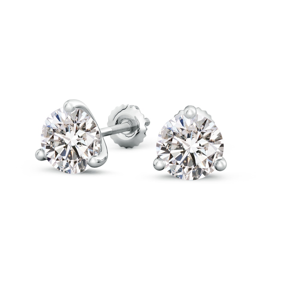 6.4mm IJI1I2 Prong-Set Round Diamond Martini Stud Earrings in P950 Platinum side 199