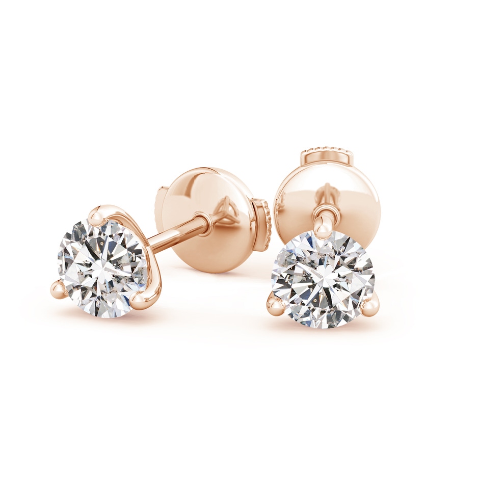 6.4mm IJI1I2 Prong-Set Round Diamond Martini Stud Earrings in Rose Gold side 199