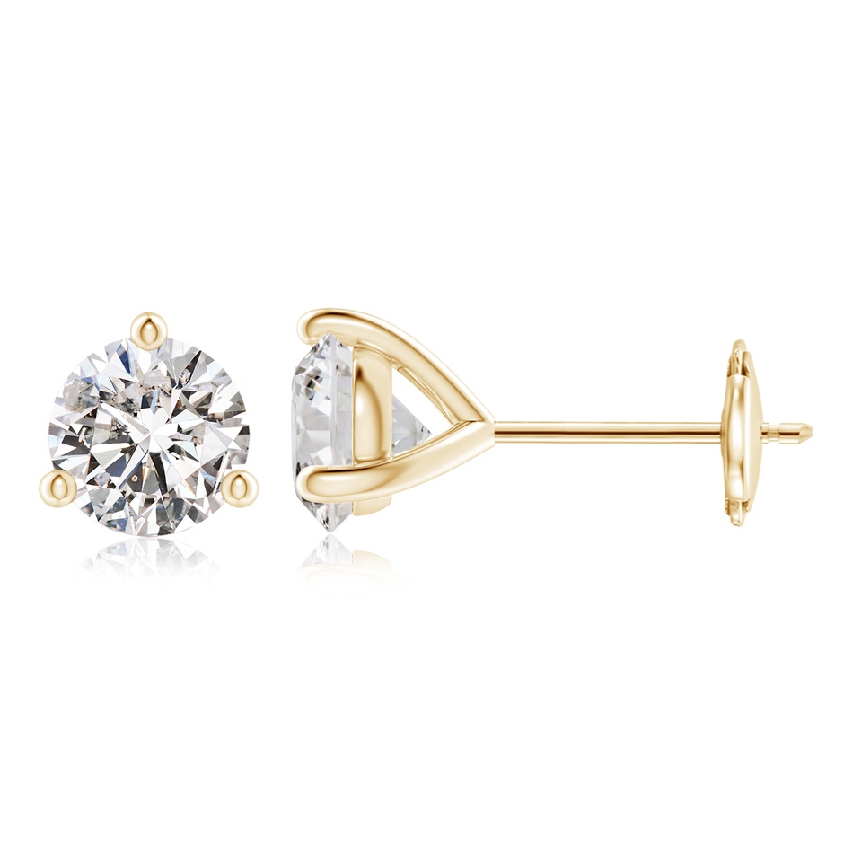 6.4mm IJI1I2 Prong-Set Round Diamond Martini Stud Earrings in Yellow Gold 