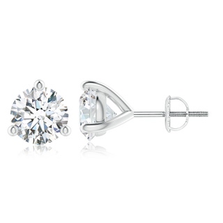 7.4mm GVS2 Prong-Set Round Diamond Martini Stud Earrings in P950 Platinum