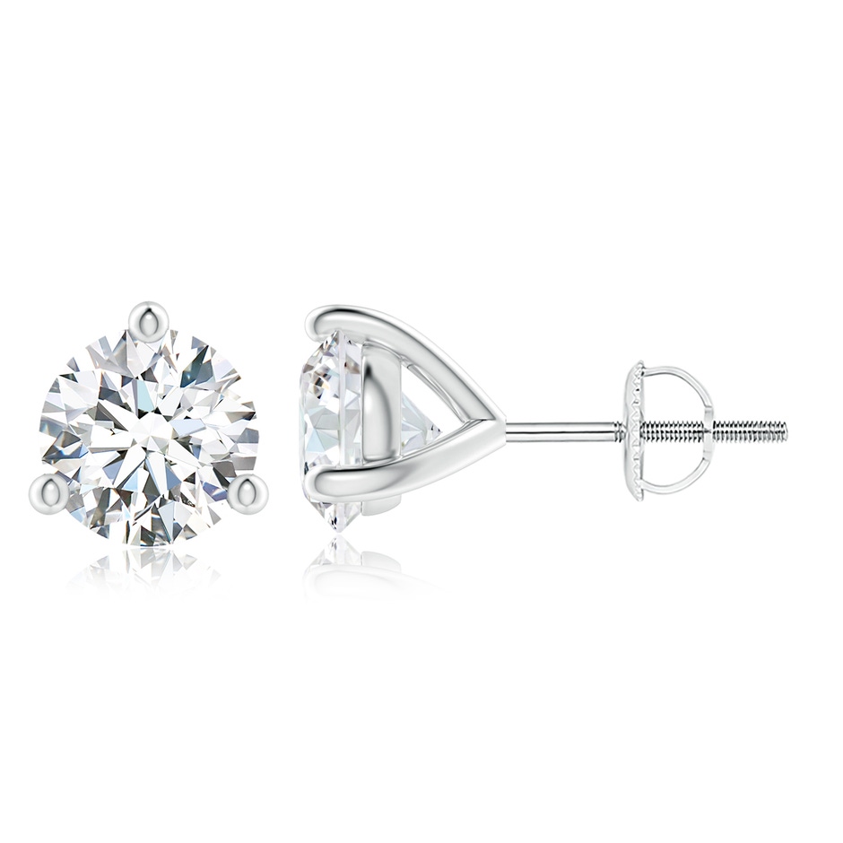 7.4mm GVS2 Prong-Set Round Diamond Martini Stud Earrings in P950 Platinum 