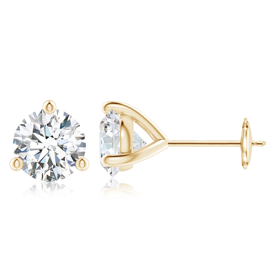 7.4mm GVS2 Prong-Set Round Diamond Martini Stud Earrings in Yellow Gold 