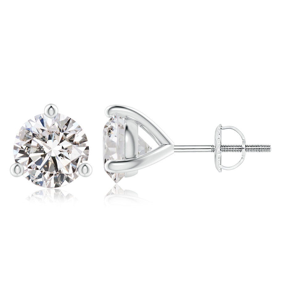 7.4mm IJI1I2 Prong-Set Round Diamond Martini Stud Earrings in P950 Platinum 