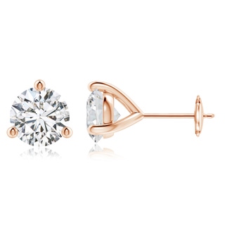 8.1mm HSI2 Prong-Set Round Diamond Martini Stud Earrings in Rose Gold