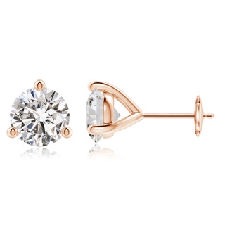 8.1mm IJI1I2 Prong-Set Round Diamond Martini Stud Earrings in Rose Gold