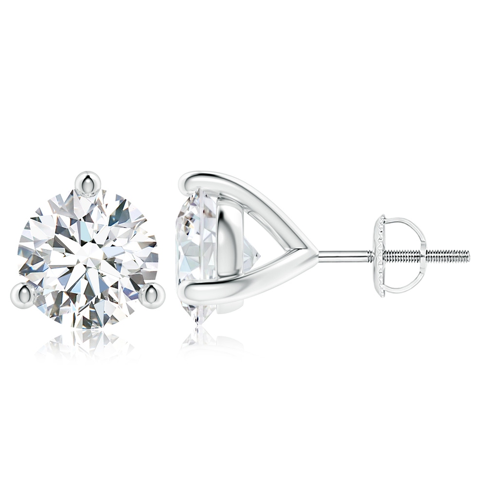 9.2mm GVS2 Prong-Set Round Diamond Martini Stud Earrings in P950 Platinum