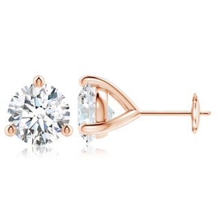 9.2mm GVS2 Prong-Set Round Diamond Martini Stud Earrings in Rose Gold