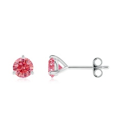 Solitaire Studs Platinum Pink Diamond Earrings