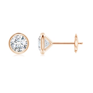 4.6mm GVS2 Bezel-Set Diamond Martini Stud Earrings in 10K Rose Gold