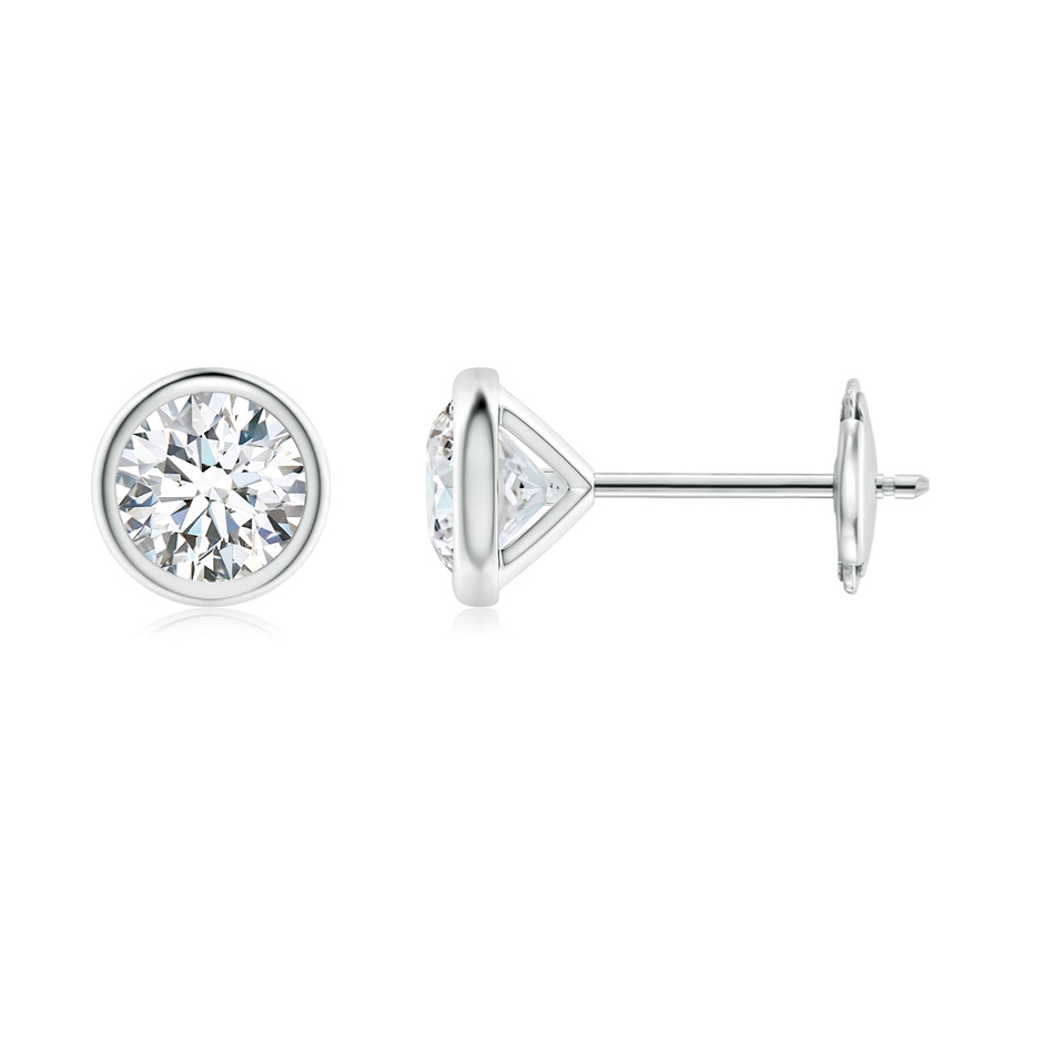4.6mm GVS2 Bezel-Set Diamond Martini Stud Earrings in White Gold 