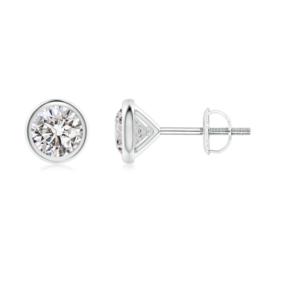 4.6mm IJI1I2 Bezel-Set Diamond Martini Stud Earrings in P950 Platinum 