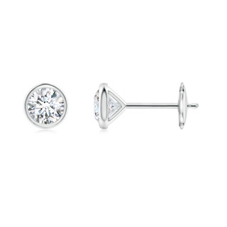 4mm GVS2 Bezel-Set Diamond Martini Stud Earrings in White Gold