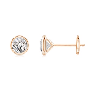 4mm IJI1I2 Bezel-Set Diamond Martini Stud Earrings in 10K Rose Gold