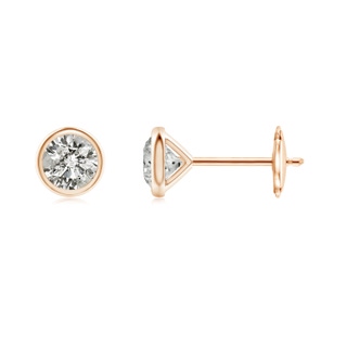 4mm KI3 Bezel-Set Diamond Martini Stud Earrings in Rose Gold