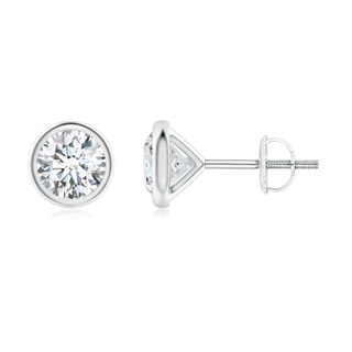 5.1mm GVS2 Bezel-Set Diamond Martini Stud Earrings in P950 Platinum