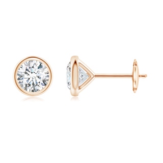 5.1mm GVS2 Bezel-Set Diamond Martini Stud Earrings in Rose Gold