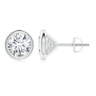 6.4mm GVS2 Bezel-Set Diamond Martini Stud Earrings in P950 Platinum