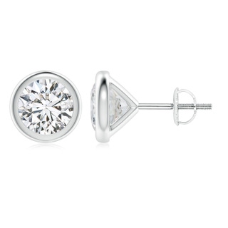 6.4mm HSI2 Bezel-Set Diamond Martini Stud Earrings in P950 Platinum