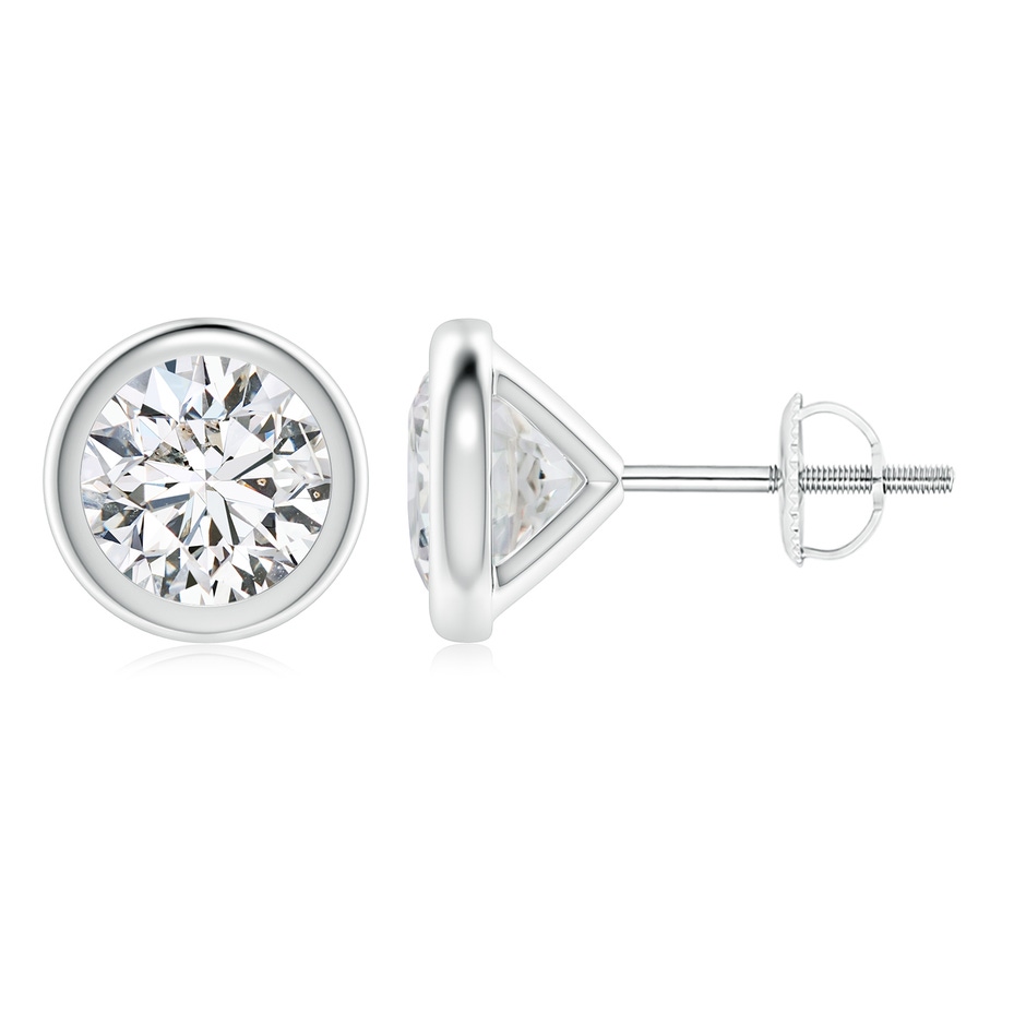 6.4mm HSI2 Bezel-Set Diamond Martini Stud Earrings in P950 Platinum 