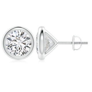 7.4mm HSI2 Bezel-Set Diamond Martini Stud Earrings in P950 Platinum