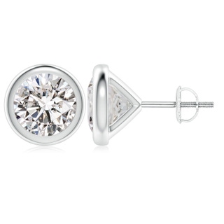 7.4mm IJI1I2 Bezel-Set Diamond Martini Stud Earrings in P950 Platinum