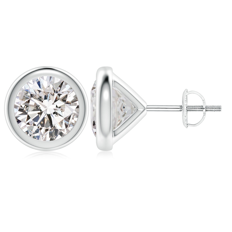 7.4mm IJI1I2 Bezel-Set Diamond Martini Stud Earrings in P950 Platinum 