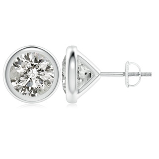 7.4mm KI3 Bezel-Set Diamond Martini Stud Earrings in P950 Platinum