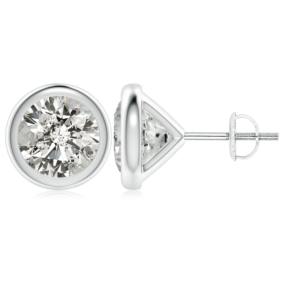 7.4mm KI3 Bezel-Set Diamond Martini Stud Earrings in P950 Platinum 
