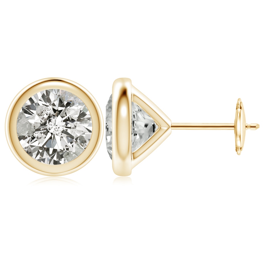 7.4mm KI3 Bezel-Set Diamond Martini Stud Earrings in Yellow Gold 