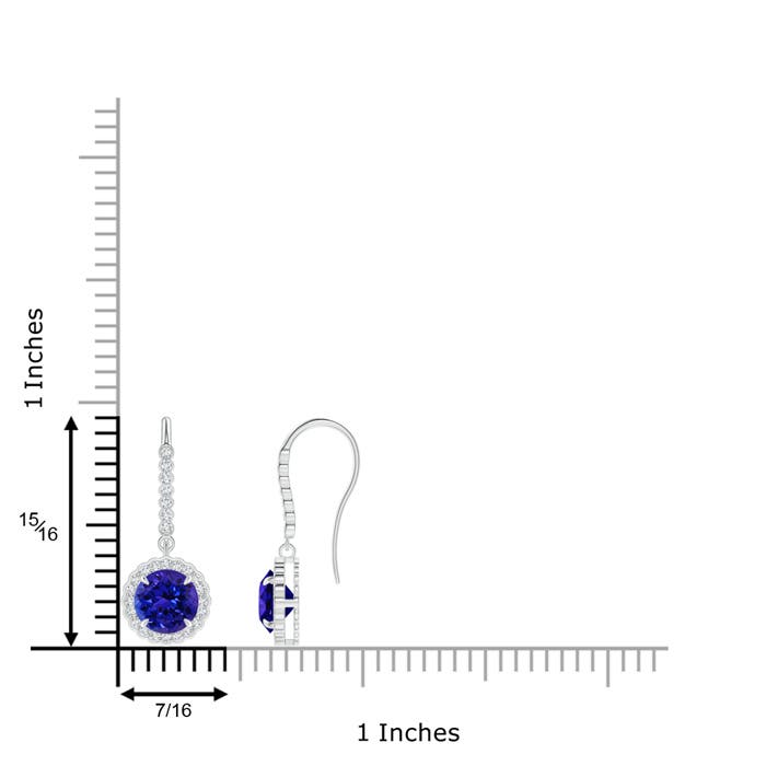 AAAA - Tanzanite / 3.33 CT / 14 KT White Gold