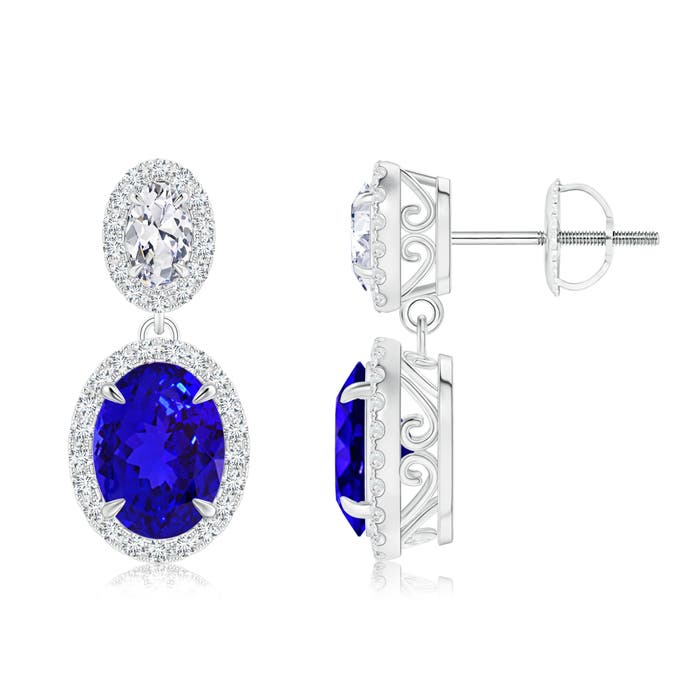 AAAA - Tanzanite / 3.31 CT / 14 KT White Gold