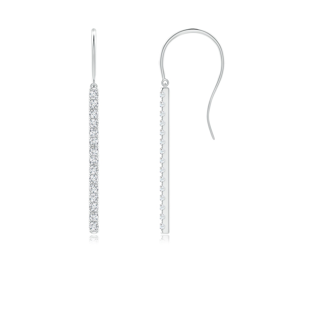 1.2mm GVS2 Shepherd Hook Dangling Diamond Bar Earrings in P950 Platinum