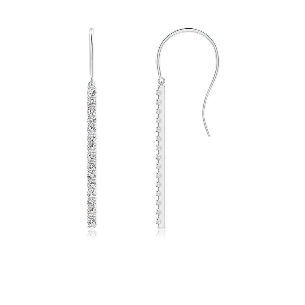 1.2mm IJI1I2 Shepherd Hook Dangling Diamond Bar Earrings in 10K White Gold