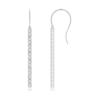 1.55mm GVS2 Shepherd Hook Dangling Diamond Bar Earrings in P950 Platinum