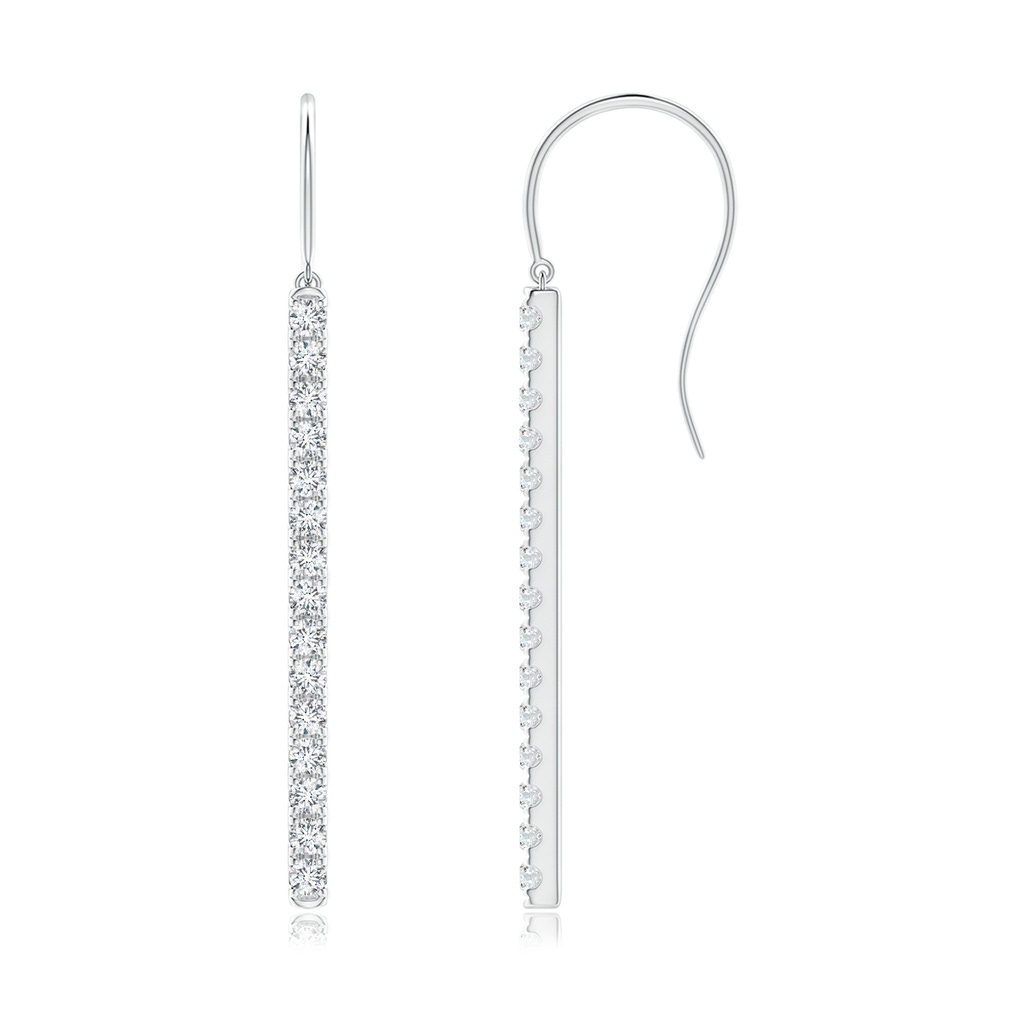 1.55mm GVS2 Shepherd Hook Dangling Diamond Bar Earrings in White Gold 