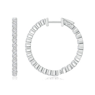 1.6mm HSI2 Round Diamond Inside Out Hoop Earrings in White Gold