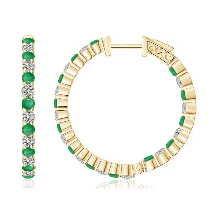 A - Emerald / 0.95 CT / 14 KT Yellow Gold