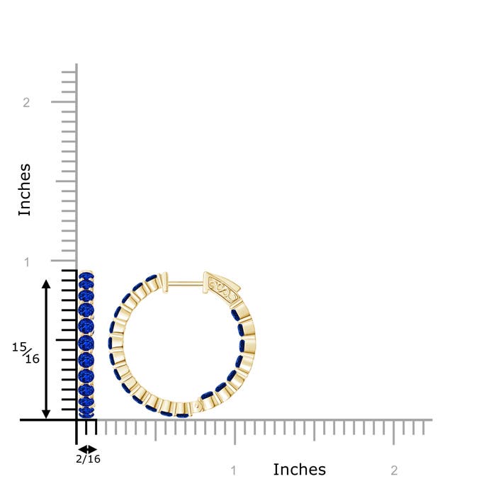 AAAA - Blue Sapphire / 2.2 CT / 14 KT Yellow Gold