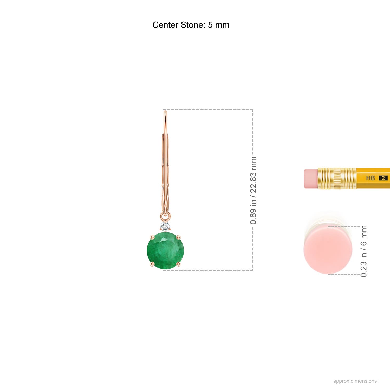 A - Emerald / 0.93 CT / 14 KT Rose Gold