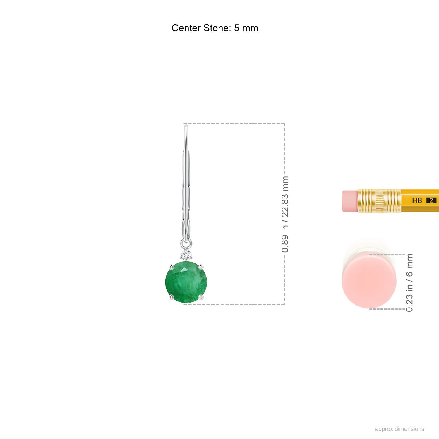 A - Emerald / 0.93 CT / 14 KT White Gold