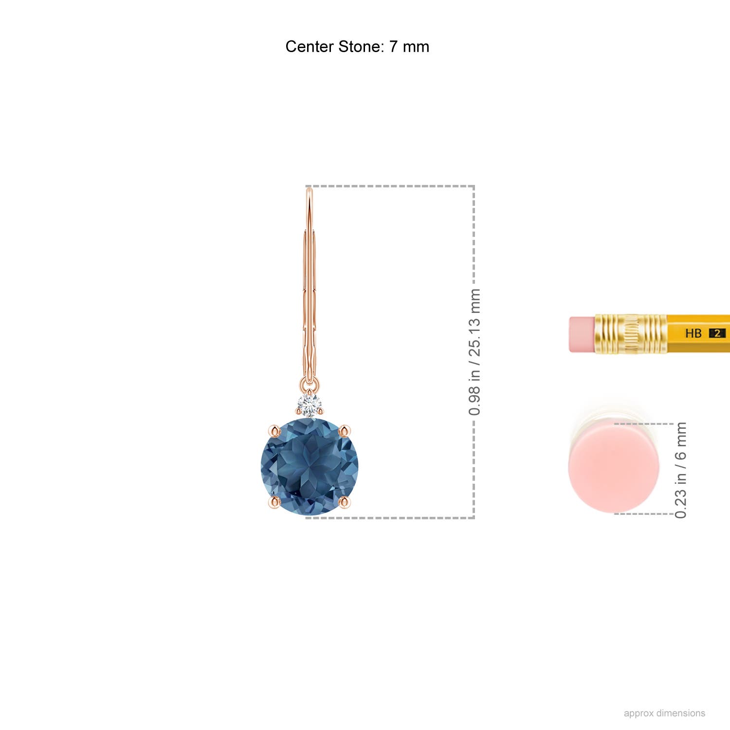 A - London Blue Topaz / 3.14 CT / 14 KT Rose Gold