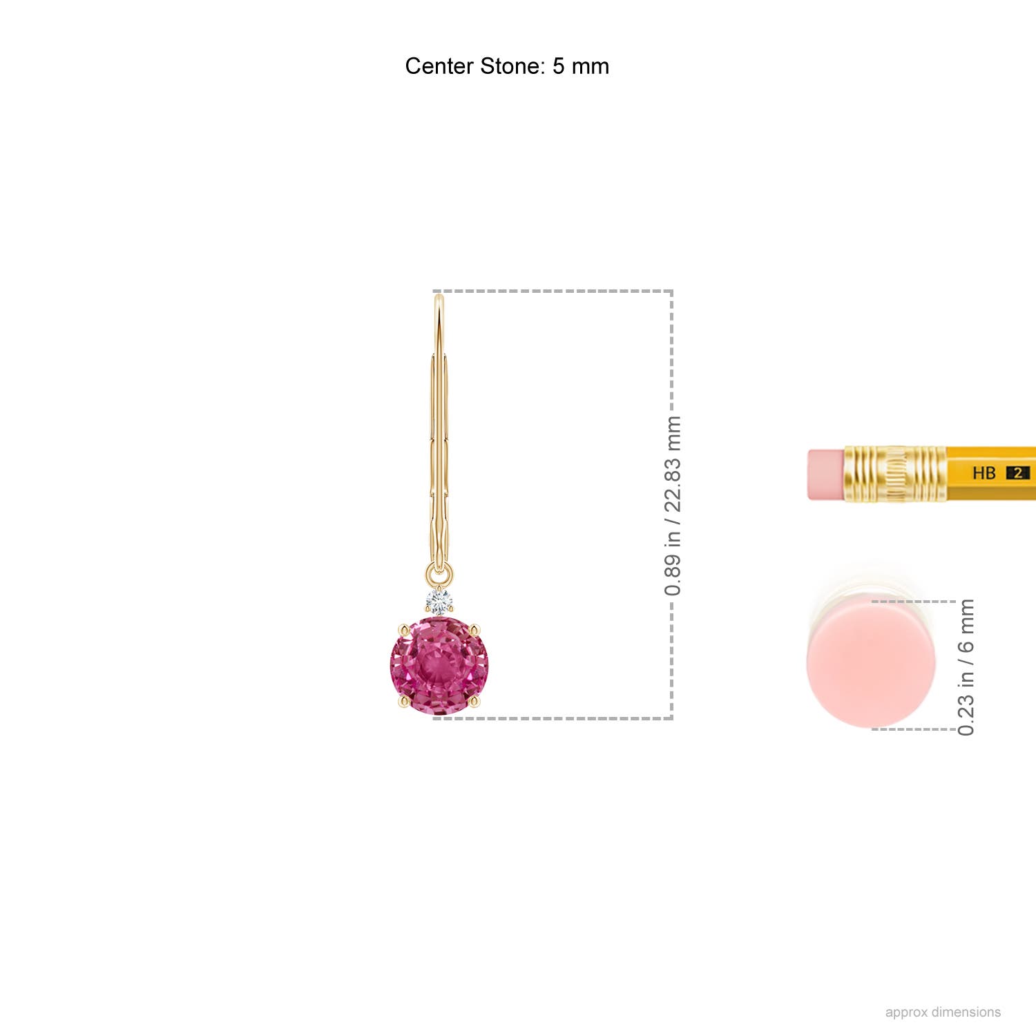 AAAA - Pink Sapphire / 1.23 CT / 14 KT Yellow Gold