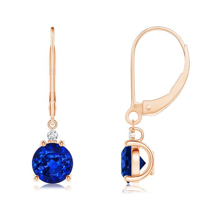 AAAA - Blue Sapphire / 2.04 CT / 14 KT Rose Gold