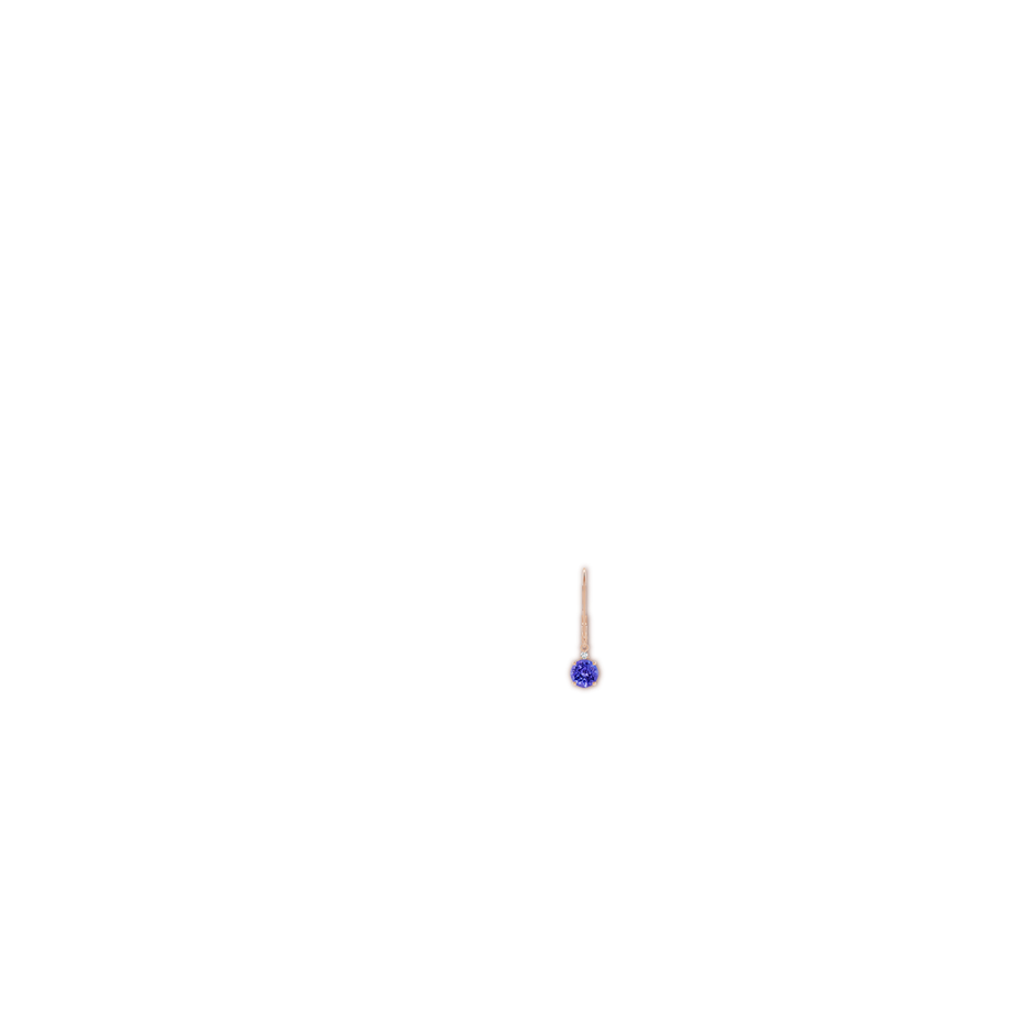 5mm AAAA Tanzanite and Diamond Leverback Drop Earrings in Rose Gold ear