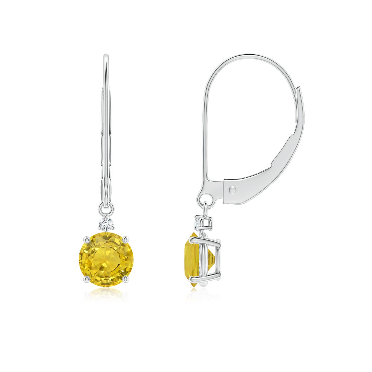 AAA - Yellow Sapphire / 1.09 CT / 14 KT White Gold