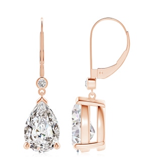 12x8mm IJI1I2 Pear-Shaped Diamond Leverback Drop Earrings with Diamond Accent in Rose Gold