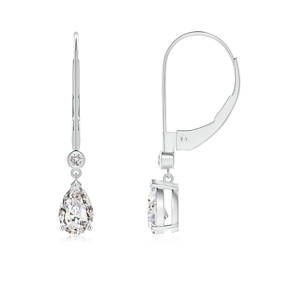 6x4mm IJI1I2 Pear-Shaped Diamond Leverback Drop Earrings with Diamond Accent in White Gold 