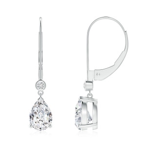 7x5mm HSI2 Pear-Shaped Diamond Leverback Drop Earrings with Diamond Accent in P950 Platinum