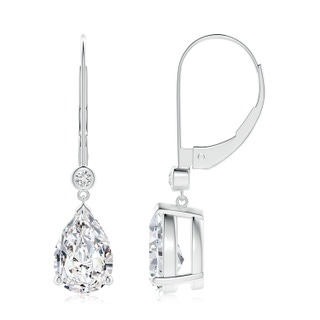 9x6mm HSI2 Pear-Shaped Diamond Leverback Drop Earrings with Diamond Accent in P950 Platinum
