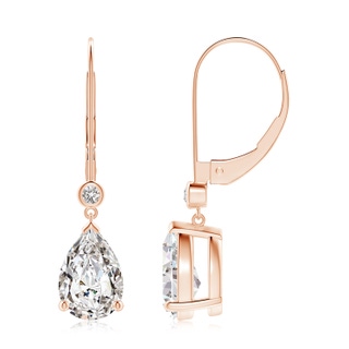 9x6mm IJI1I2 Pear-Shaped Diamond Leverback Drop Earrings with Diamond Accent in Rose Gold